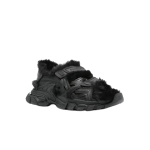 BALENCIAGA FAUX-FUR TRACK SANDALS